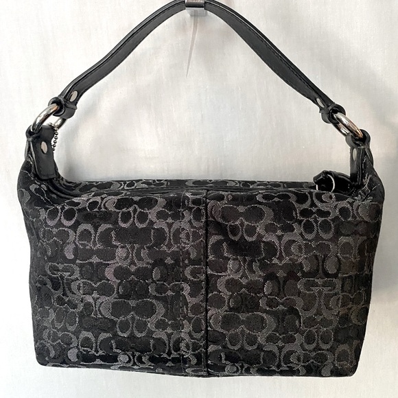 Coach EUC+++ Optic Art Demi Signature Baguette Y2K Mini Black & Silver Vintage - Picture 4 of 12